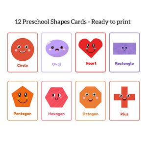 Tarjetas didácticas de formas geométricas, materiales Montessori imprimibles, tarjetas para el aula de preescolar, educación en el hogar, jardín de infantes, para niños pequeños, DESCARGA DIGITAL