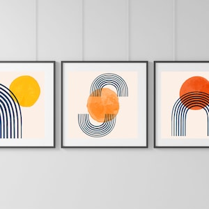 Arte de pared bohemio: impresiones geométricas abstractas (descarga digital)