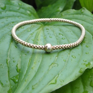 ITALY Rose Gold Over 925 Sterling Silver Roll On Linked Women&#39;s Bracelet