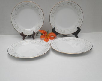 Vintage NORITAKE Duetto 6610 Gold Trim Bone White China 5 1/2 Inch