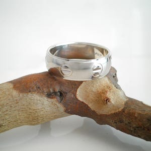Vintage Signed Milor 925 Sterling Silver Love Band Ring 8 3/4