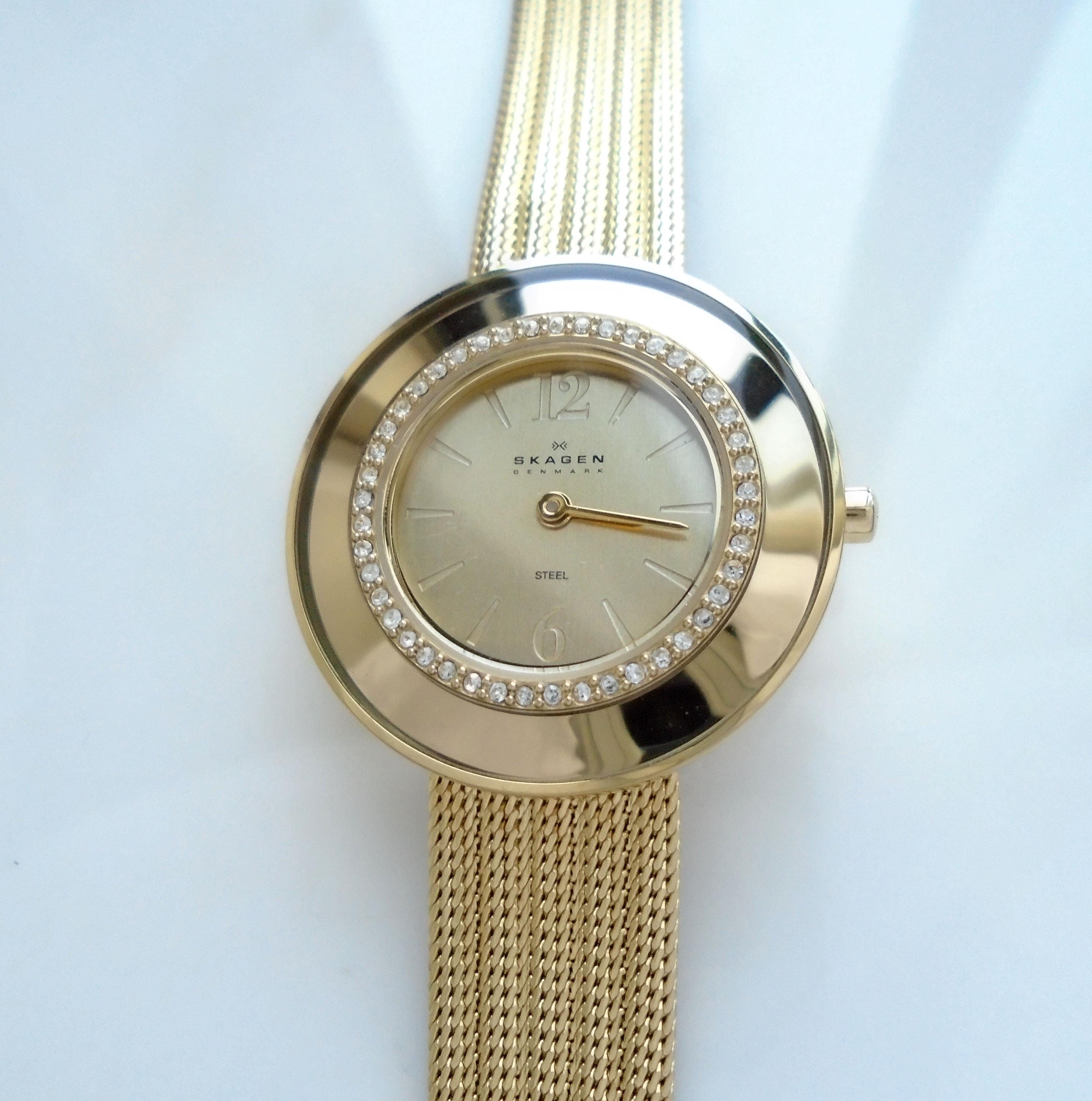 Skagen 686XSGSC Slim 23mm MoP Ladies Watch - Swarovski Crystals - Runs Skagen Crystal Watch - Etsy main image 3