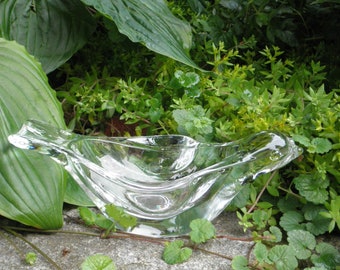Princess House Fine French Crystal Clear Glass Bird, Dove, Bowl Figurine