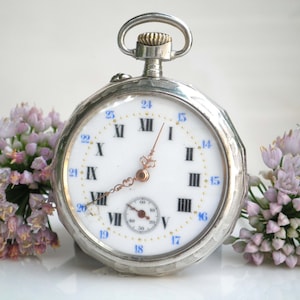 Antique 1920 French Open Face Hippolyte Parrenin Men’s Pocket Watch