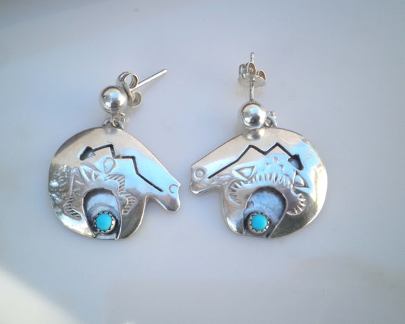 Signed JC Delgarito Navajo Native American Turquoise Sterling