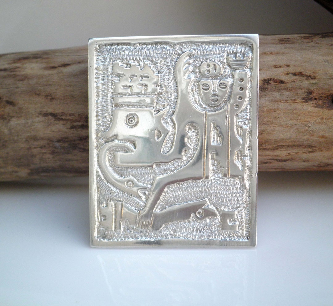 1960s Ecuador 900 Silver Brooch Pin Pendant - Etsy