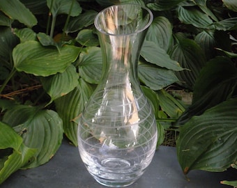 Vintage Signed MIKASA Etched In Swirl  Wine Decanter