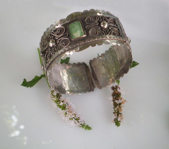 アクセサリー Mexican silver bracelet vintage VTG Taxco Mexico Modernist Link Bracelet 925 Sterling Silver