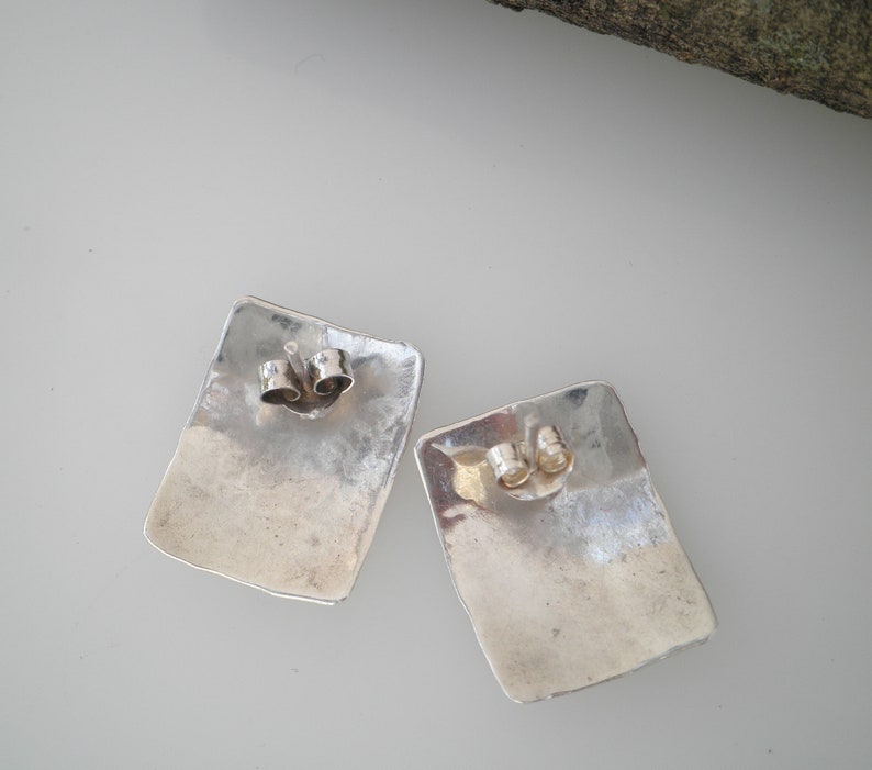 Vintage 1980\u2019s Hammered Style Sterling Silver Pierced Earrings