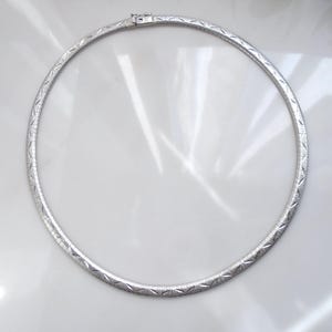 Vintage 1980’S Italy 5mm Fancy Omega 925 Sterling Silver Choker Link Necklace