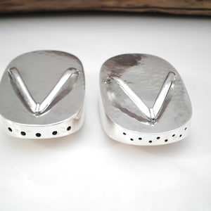 Vintage 950 Sterling Japanese Hammered Geisha Sandals Salt & Pepper Shakers Set