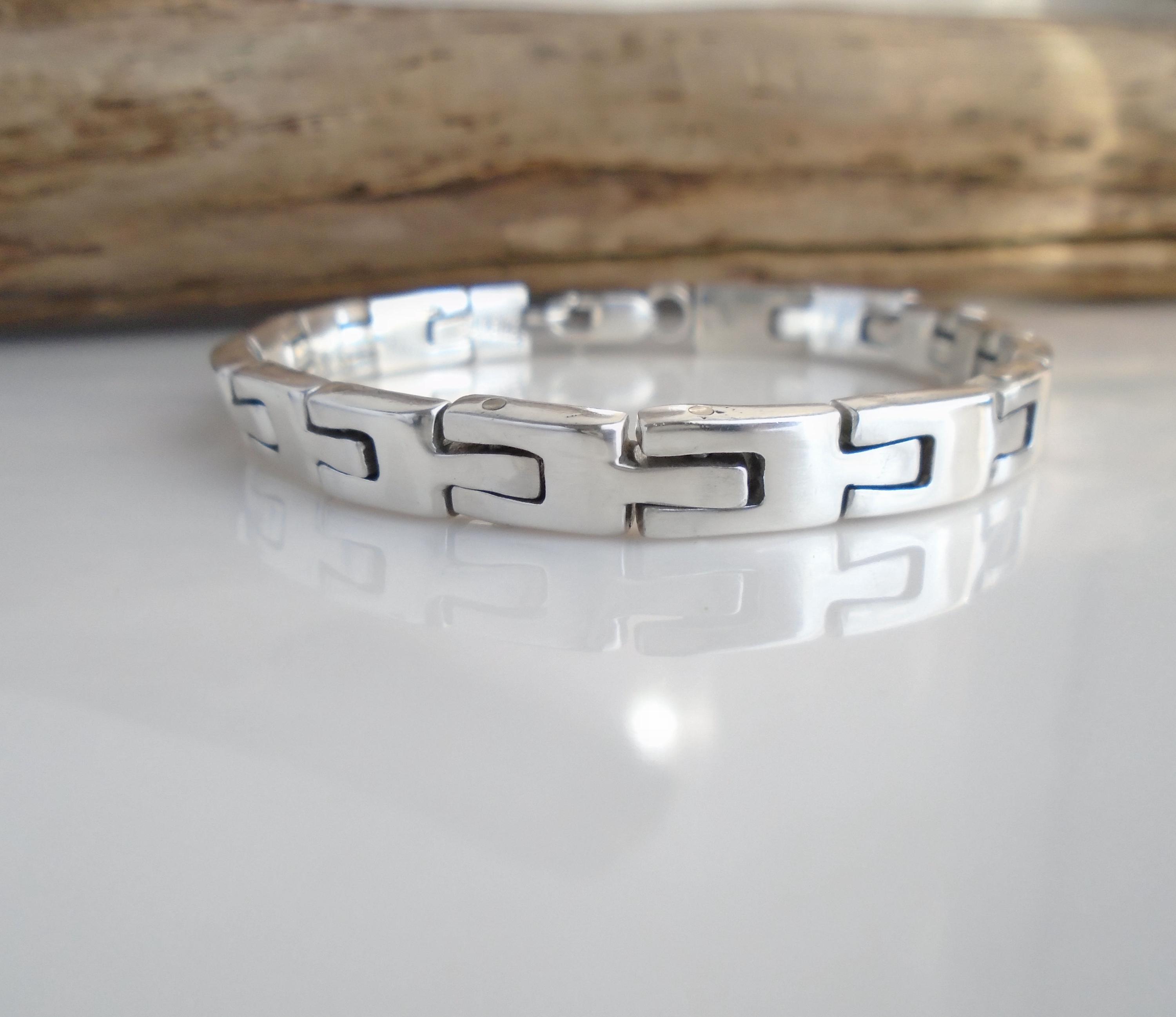 Vintage Silver Mexican Bracelet - Etsy