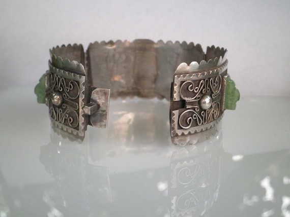 Vintage 1940's Mexico 925 Sterling Silver Hinged Pane… - Gem Vintage 1940's Mexico 925 Sterling Silver Hinged Pane… - Gem