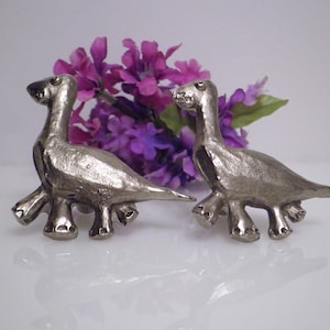 Vintage Emenee Handmade Dinosaur Pewter Drawer Cabinet Knobs