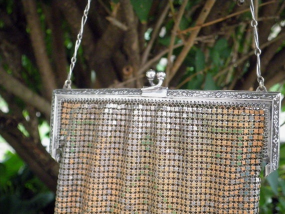 1920’s Authentic Whiting & Davis Chain Enamel Mes… - image 4