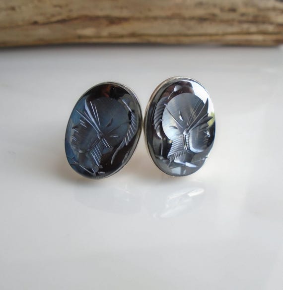 Boutons De Manchette Vintage En Métal Argenté – Occasion Très Bon état