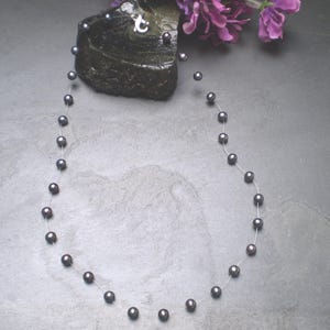 Collier invisible en argent sterling 925 véritable signé STB de 16 po.