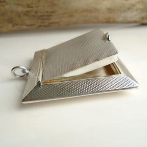 1924 Antique SJ Rosen Birmingham 925 Sterling Silver Pendant Compact / Pill Box