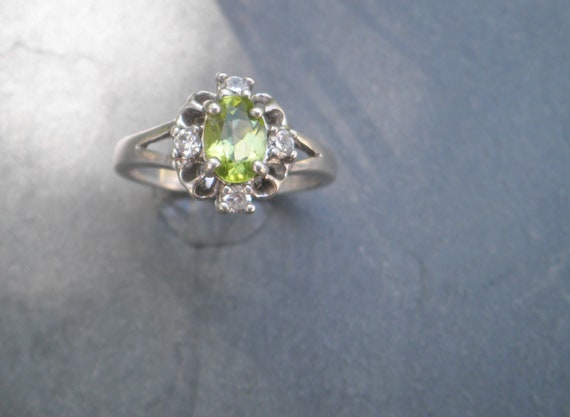 Oval Cut Signed Natural Green Peridot Gemstone, A… - image 1