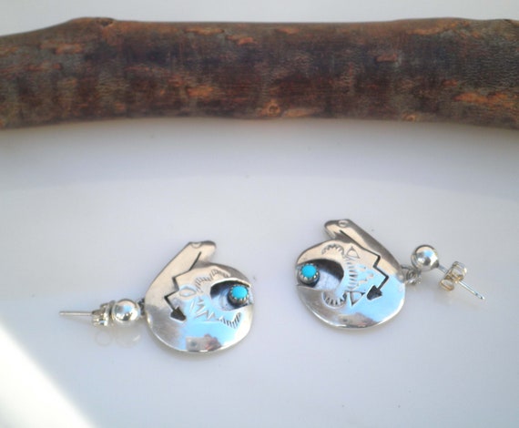 VINTAGE 14K Gold × スターリングシルバーナバホ ピアス