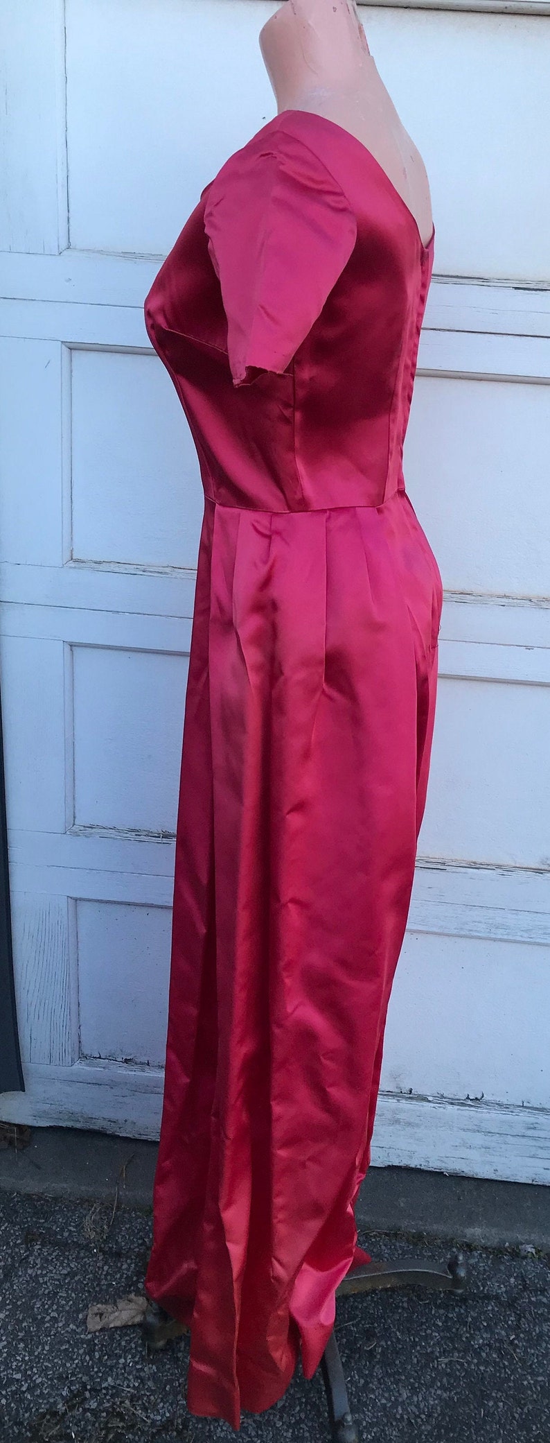 Vintage 1960s Fuchsia Pink Formal Party Dress