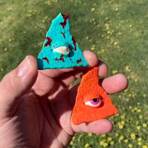 DoorEater resin Art toy - one eyed corn chip, resin toy, designer toy, hand painted, resin art