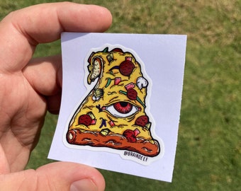 Pizza edition DoorEater - sticker, slaps, decal, Illuminati, all seeing eye