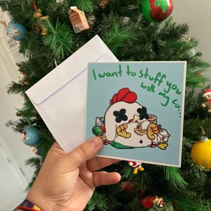 Natal - quero encher você com minha comida - cartão de felicitações