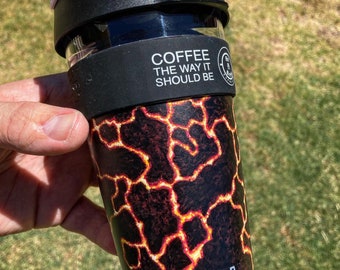Keep cup, Handdrawn, lava rock, coffee cup, posca art, 1 of 1, functional art, travel mug