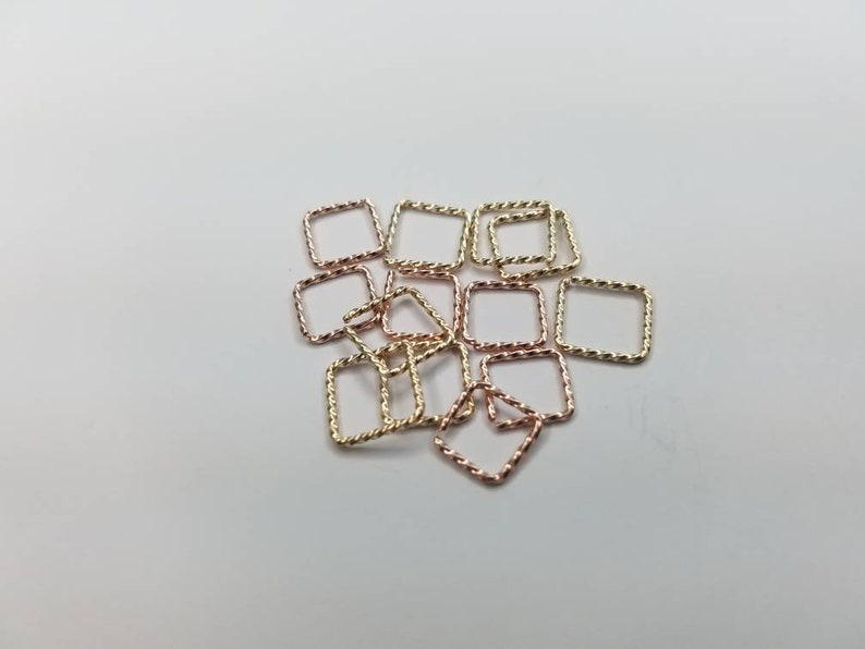 Conch Rook Nose piercing Earrings Tragus Nose Septum Lip Hoop Daith 20 ga Twisted Wire- Square shape loop 10-14mm-Cartilage Hoop
