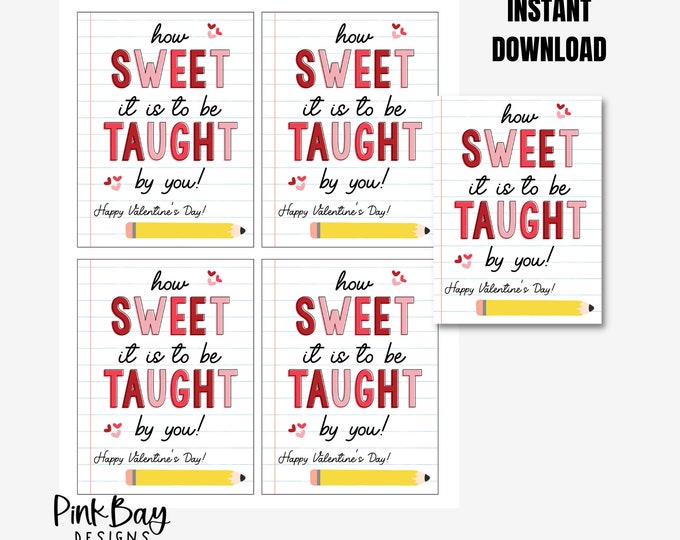 Teacher Valentine Tag, Printable Valentine Teacher Tag, Kids Classroom ...