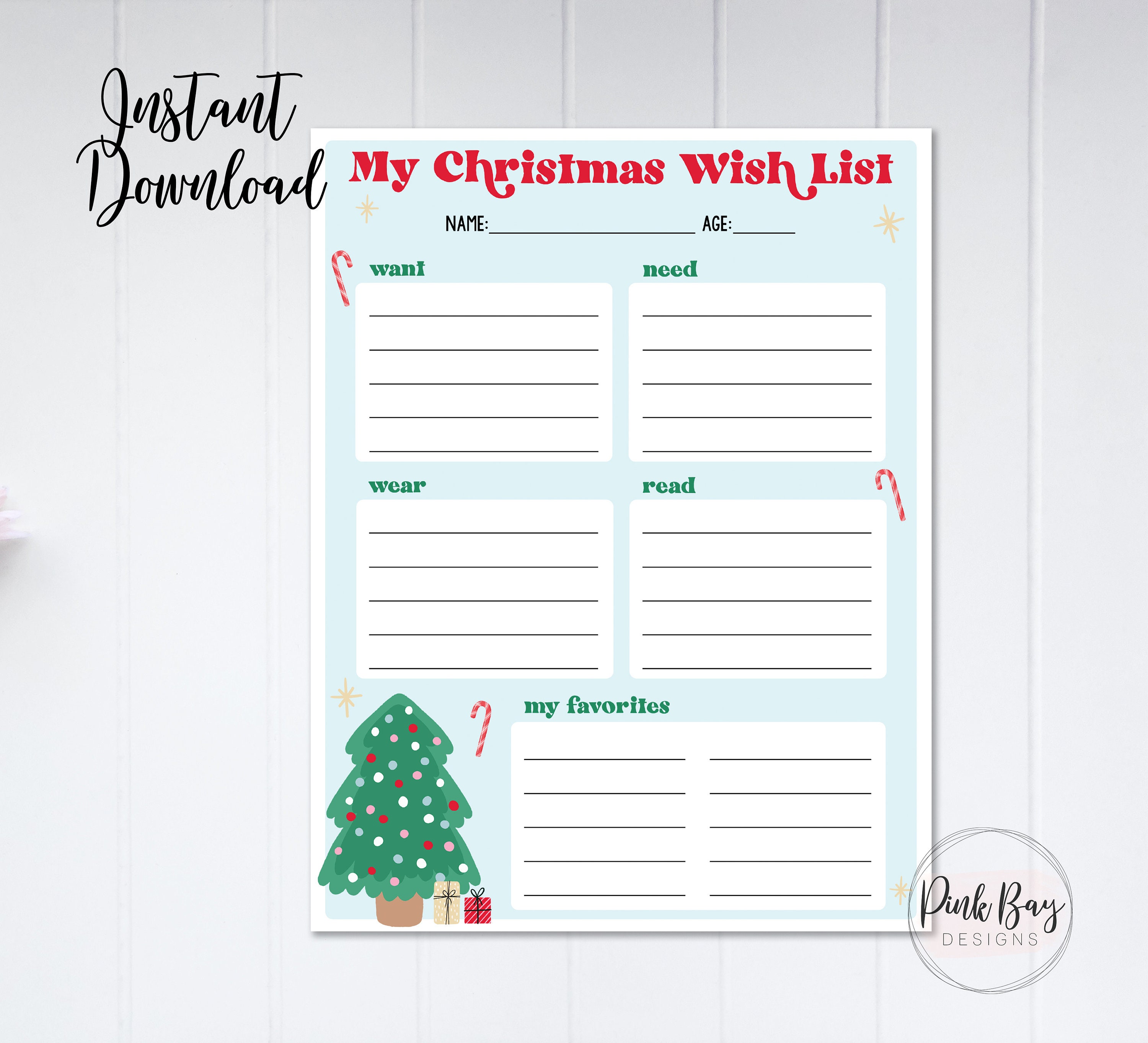 Printable Christmas List For Santa