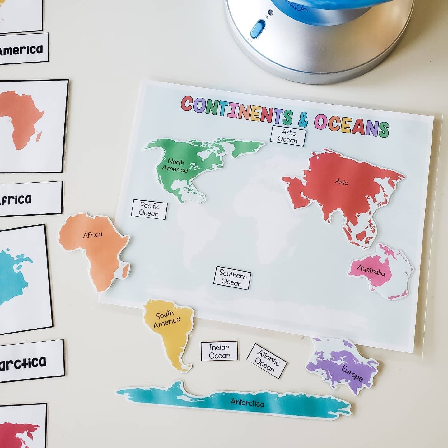 Carte Vierge Continents Et Océans Continents du monde carte du monde imprimable Continents - Etsy France