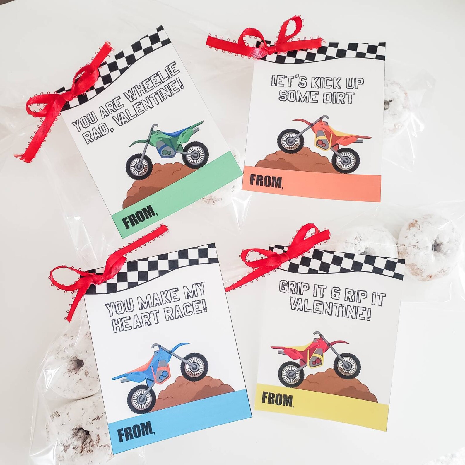 Dirt Bike Valentine Printable Tag Printable Dirt Bike | Etsy