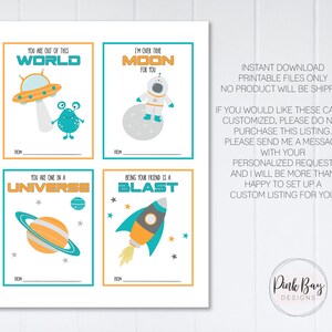 Space Valentines Day Cards, Kids Space Valentine's Card, Printable ...