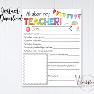 Superhero Teacher Appreciation Printable All About My - Etsy