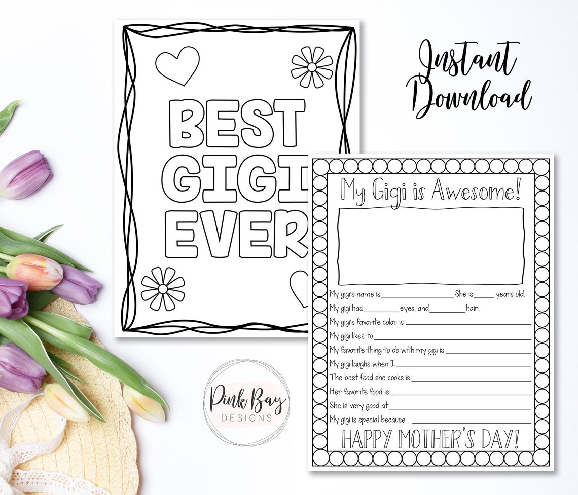 Mother's Day Printable All About My Gigi Mother's - Etsy
