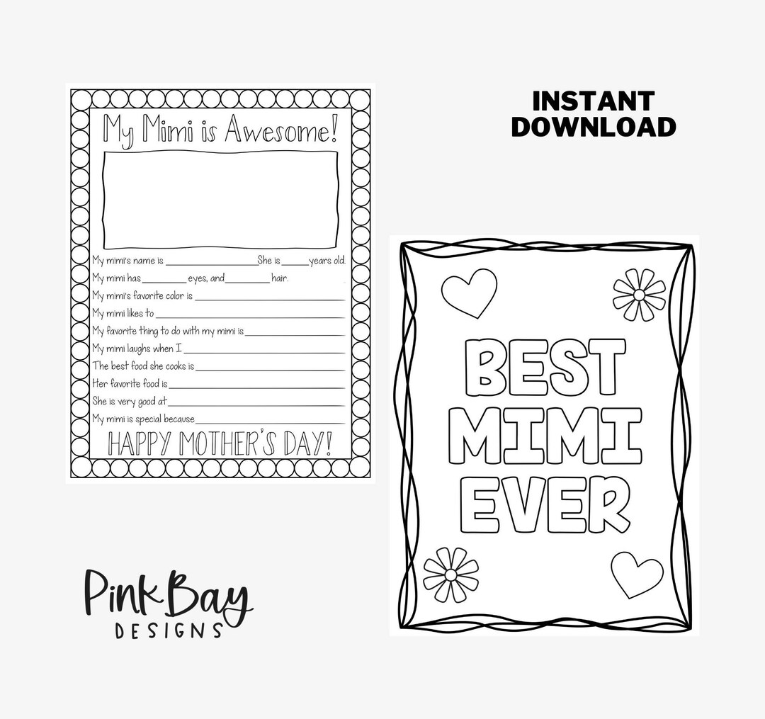 Mother's Day Printable All About My Mimi Mother's - Etsy