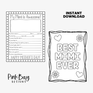 Mother's Day Printable All About My Mimi Mother's - Etsy