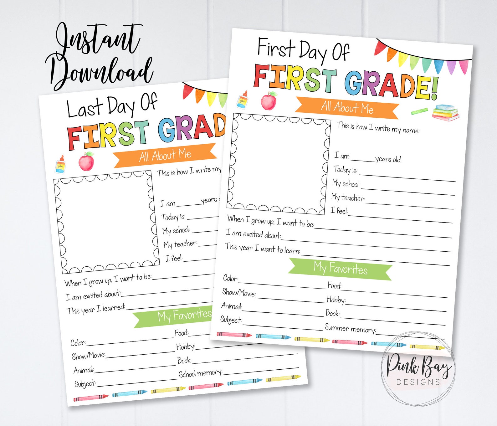 Back to School Kids Printable First Day of School Printable | Etsy