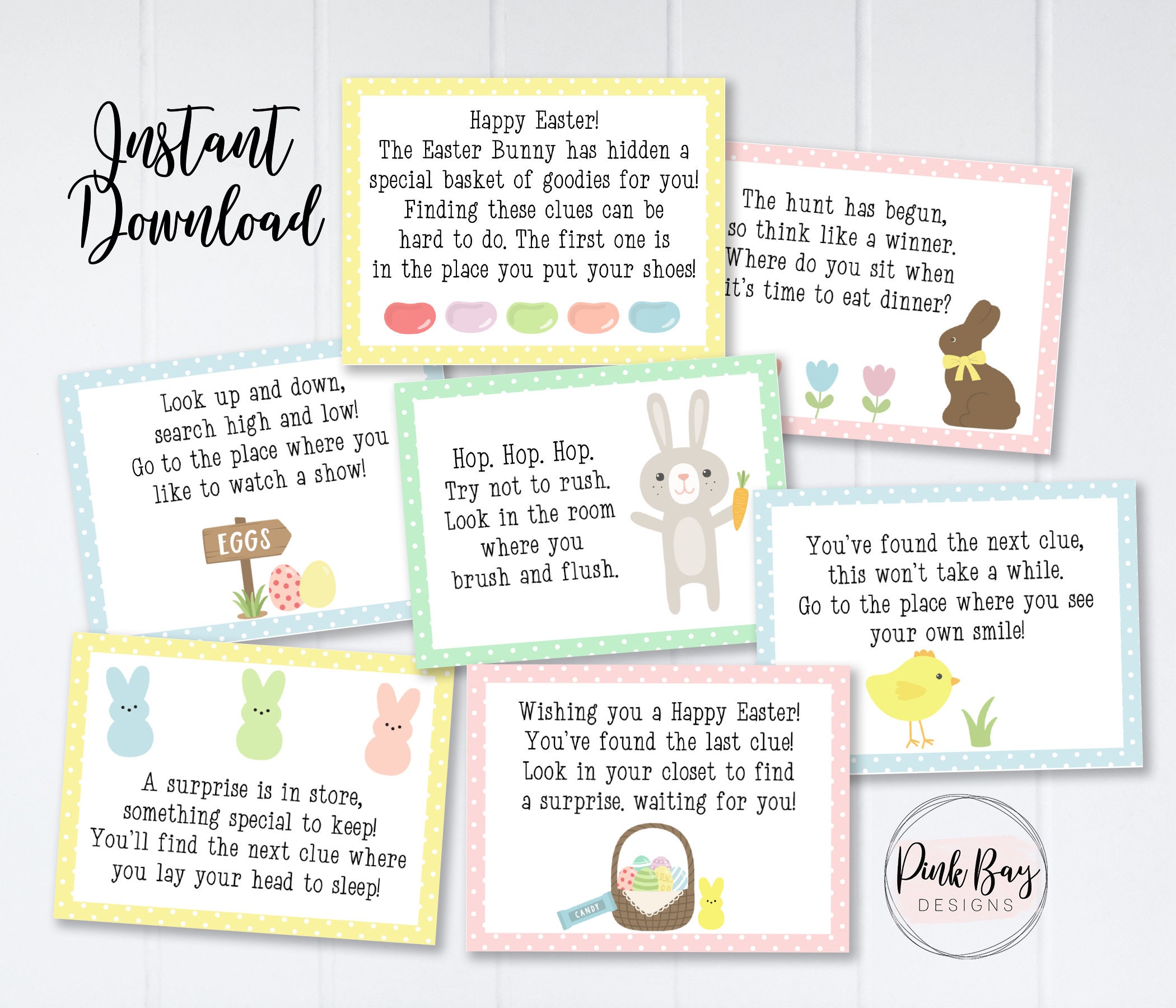 Easter Scavenger Hunt Easter Treasure Hunt Clues Children - Etsy