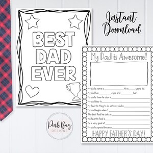 Father's Day Printable All About My Dad Father's Day - Etsy