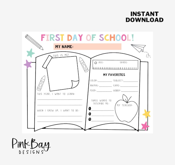 Back to School Interview Back to School Kids Printable First - Etsy