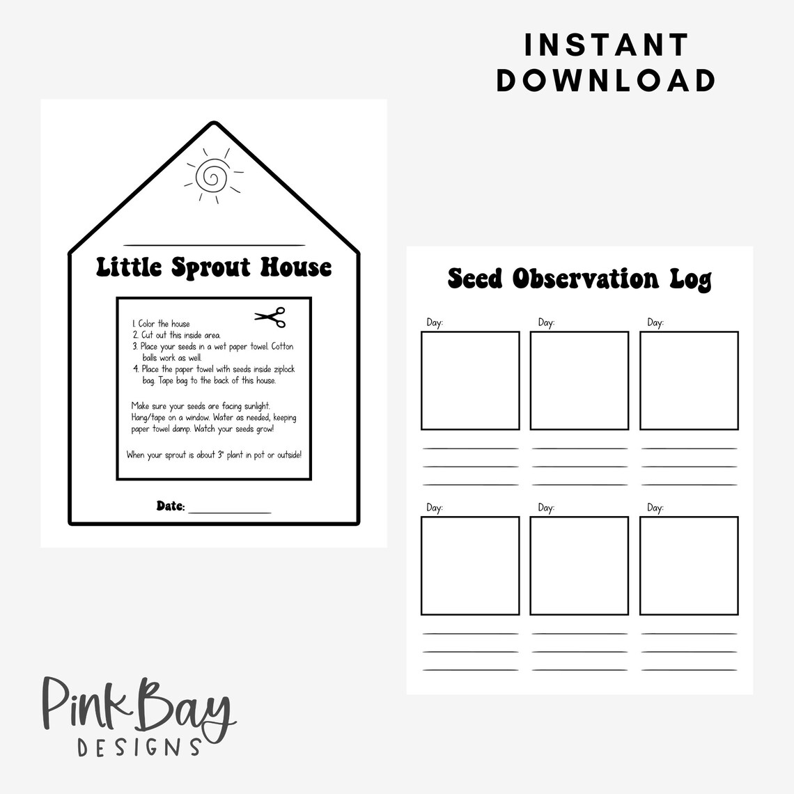 Sprout House Printable Plant Life Cycle Learning Green House - Etsy