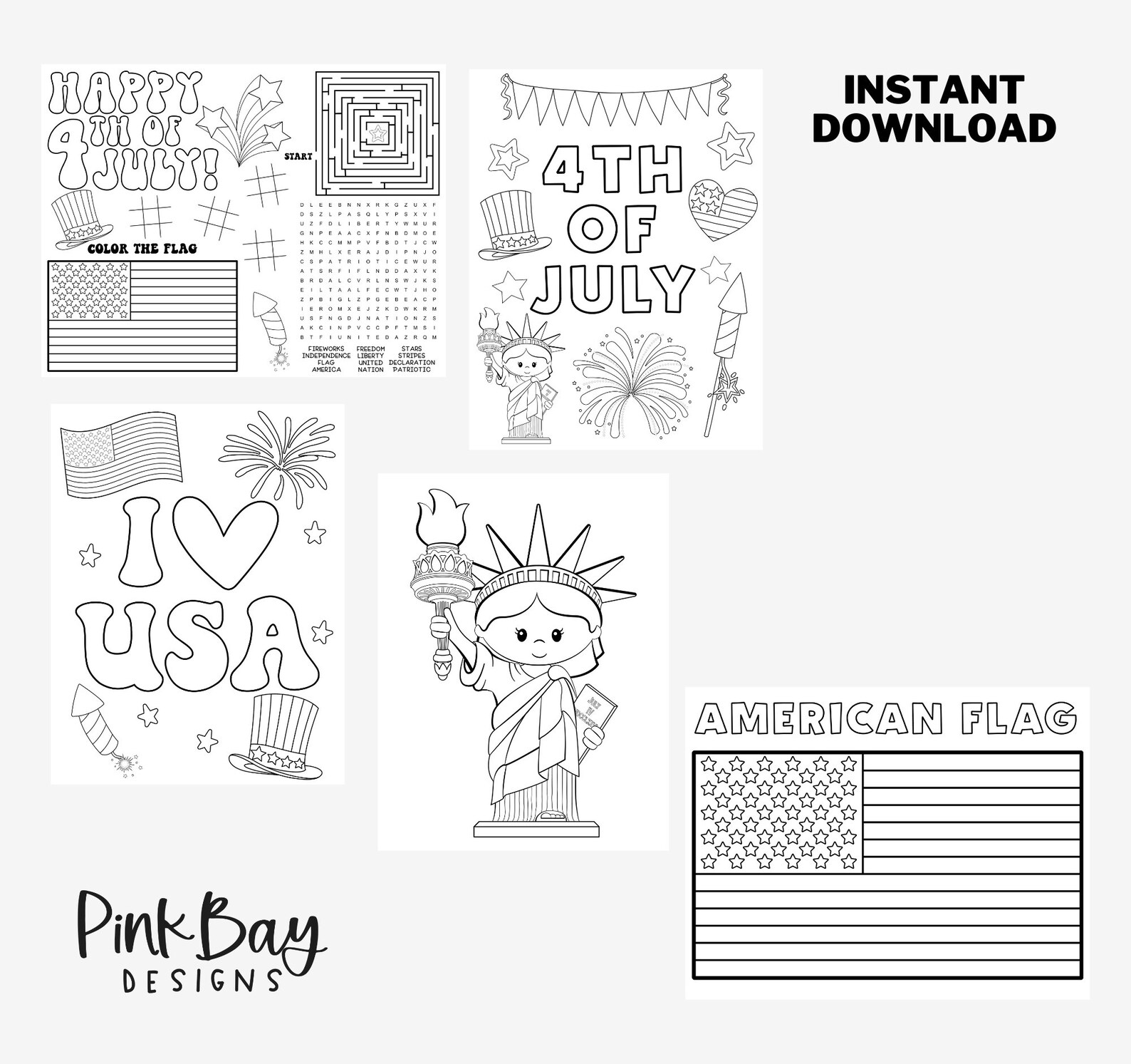 4th of July Printables 4th of July Pennant Flags 4th of July - Etsy