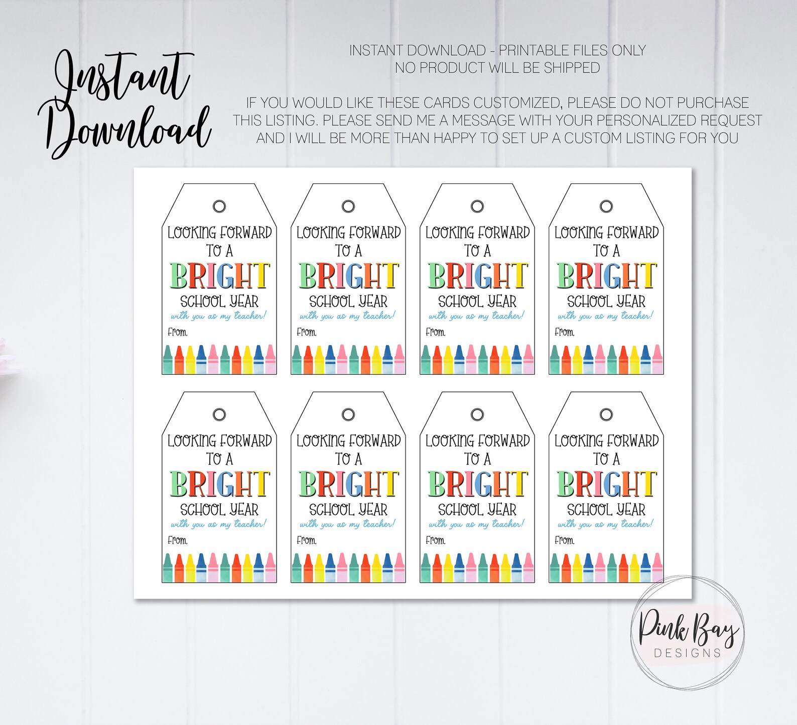 Printable Teacher Tag Back to School Tags Back to School - Etsy