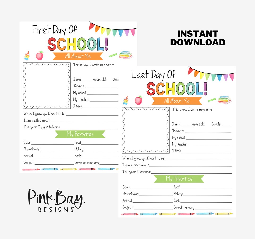 Back to School Kids Printable First Day of School Printable - Etsy Ireland
