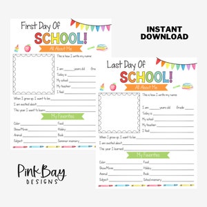 Back To School Kids Printable, First Day Of School Printable, Back To School Interview, All About Me Printable, Back To School Questionnaire