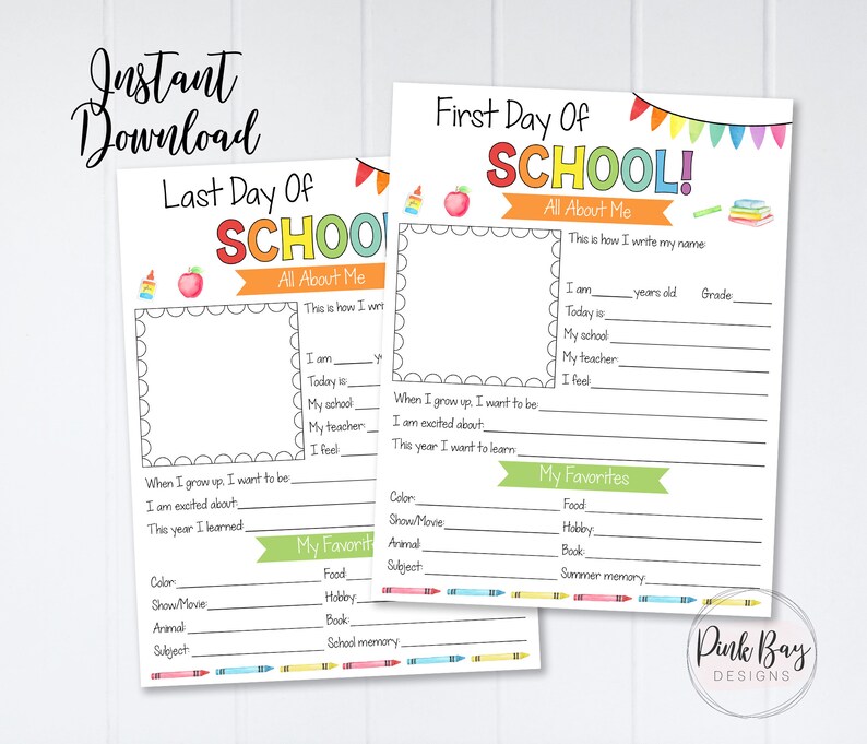 Back To School Kids Printable First Day Of School Printable image 0