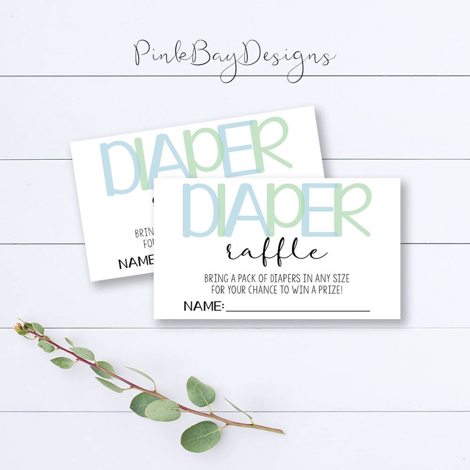 Free Printable Diaper Raffle Tickets Blue Green